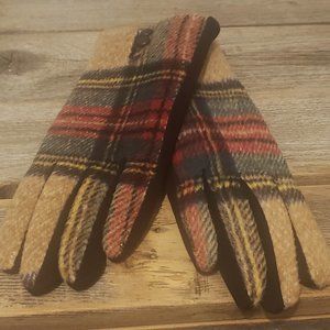 Khaki Plaid Gloves